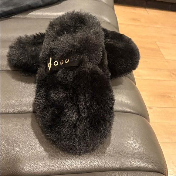 Leather Jeffrey Campbell Furry Slippers Size 9 - Picture 2 of 15